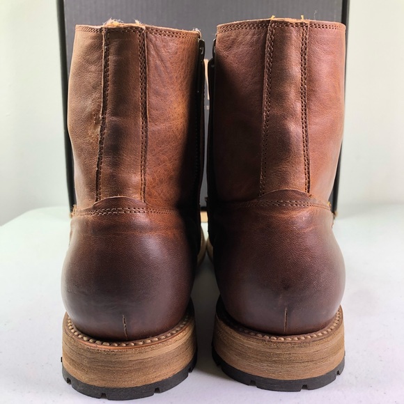 Frye Mens Bowery Inside Zip Tan Ankle Boots - Picture 6 of 9